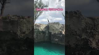 Jamaican Spider-Man doing flips off a cliff!!!! At Rick’s Cafe in Negril 2018