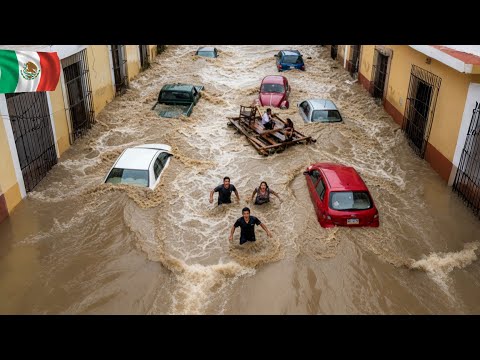 Chaos in Mexico: Massive Flooding in Puerto Vallarta, Jalisco - Cars Swept Away