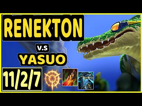 RENEKTON vs YASUO - 11/2/7 KDA MID GAMEPLAY - EUW Ranked MASTER