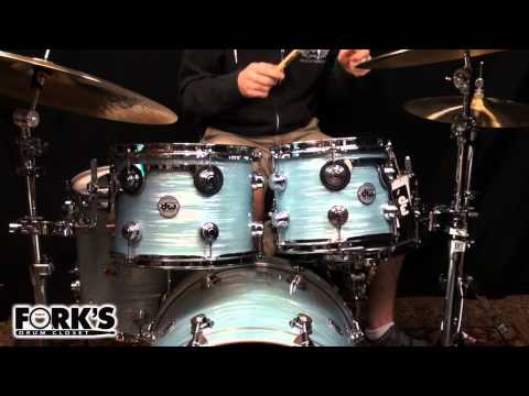 DW Collector's Series 4pc Finish Ply Pale Blue Oyster Drumset