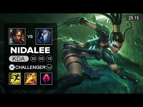Nidalee vs KIndred Jungle - KR Challenger - Patch 25.13 Season 15