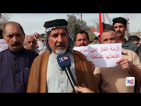 أهالي المحاويل في بابل يتظاهرون للمطالبة بالخدمات وإنهاء أزمة الغاز 