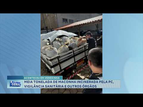 Em Veredinha: Meia tonelada de maconha é incinerada pela PC.