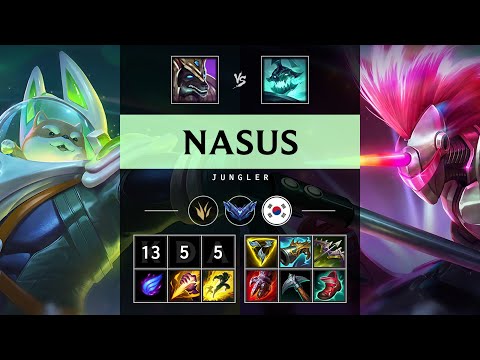 Nasus Jungle vs Hecarim: Triple Kill, Legendary - KR Diamond Patch 14.24