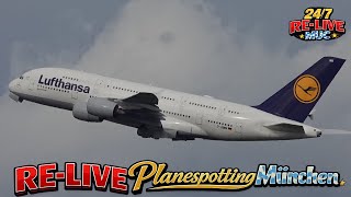 ✈️ RE-LIVE Planespotting Munich Airport MUC | Heavy Landings & Takeoffs | A380, A350, B777 Close-Ups
