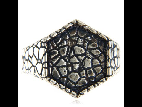 Inel Argint 925 Oxidat Textura Piatra - Design brut si masculin