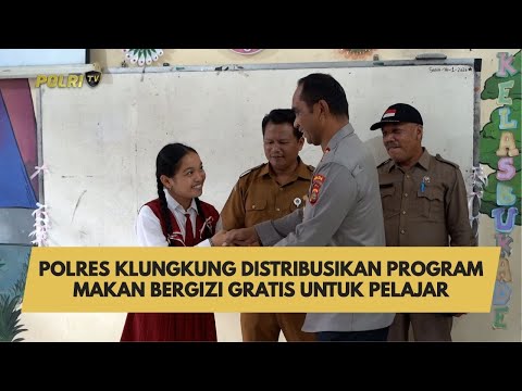 POLRES KLUNGKUNG DISTRIBUSIKAN MAKAN BERGIZI GRATIS UNTUK PELAJAR