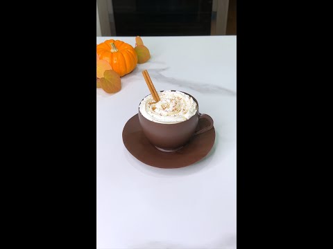 Chocolate cup with pumpkin spice latte mousse #psl #chocolate #shorts
