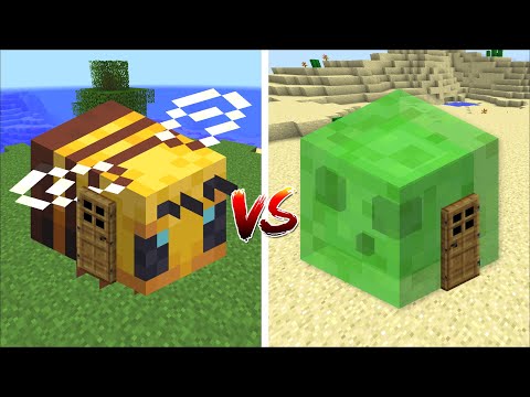 MC Naveed - Minecraft - Minecraft BEE HOUSE VS SLIME HOUSE MOD / BUILD BATTLE FOR SURVIVAL !! Minecraft Mods