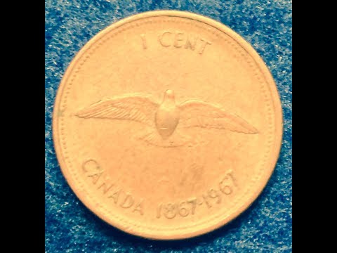 Canadian One Cent Coin With Dove (1867-1967)