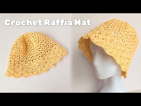 夏日必學拉菲草帽｜新手友好｜鉤針教學｜Crochet Summer Raffia Hat
