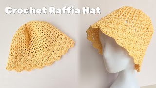 夏日必學拉菲草帽|新手友好|鉤針教學|Crochet Summer Raffia Hat