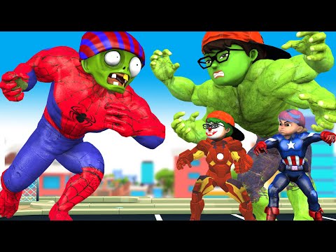 Green Nickhulk vs Giant Zombie Protect City - Scary Teacher 3d Super Hero Animation