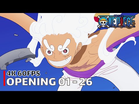 One Piece - ALL Openings (01 - 26) | 4K 60FPS Creditless | CC