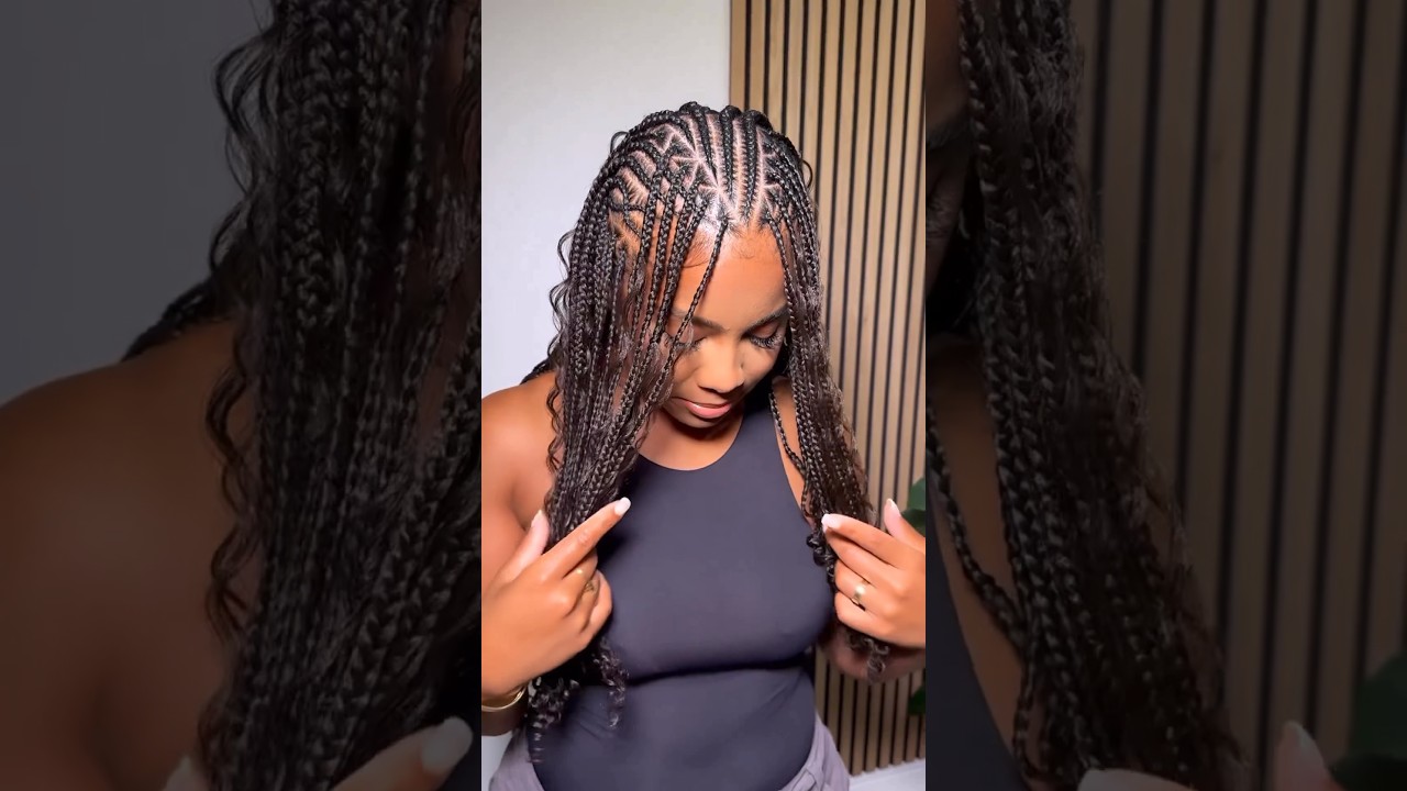 Bohemian flip over Fulani braids. #flipoverfulanibraids #bohoflipoverfulanibraids