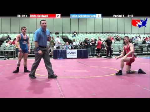 Chris Caldwell vs. Justin Scherkenbach at 2013 Junior Nationals - FILA - FS