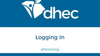 DHEC ePermitting: Logging In