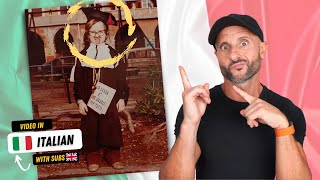 Italian teacher reacts to embarrassing photos from the past! (Sub ITA)