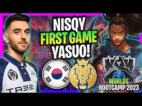 NISQY FIRST GAME WITH YASUO IN KOREA SOLOQ! MAD Nisqy Plays Yasuo Mid Worlds Bootcamp 2023!