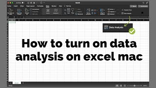 Cara Memunculkan Data Analysis di Excel Macbook - How to turn on data analysis on your Excel Macbook