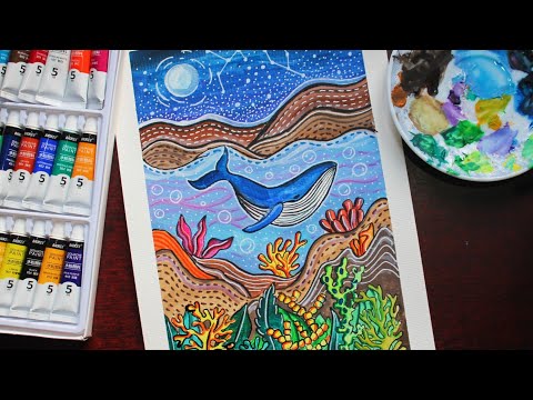 My first ever experience with gouache paint | illustration | Baoke gouache colour