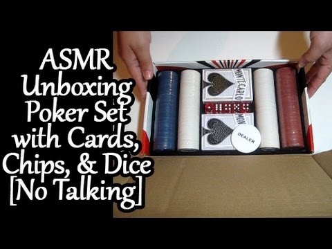 ASMR Unboxing Poker Set with Cards, Poker Chips, and Dice (No talking)