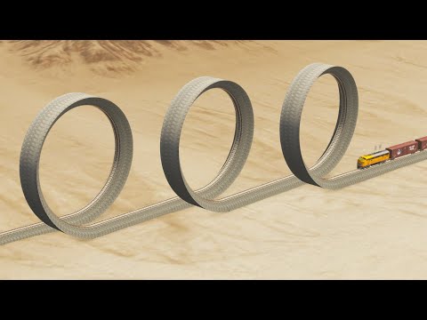 Impossible Triple Loop Rail Tracks Vs Trains Crossing Giant Pit - BeamNG.Drive