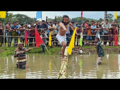 Competition to pass over the oily banana tree #competition #OilyBananaTree #alamin29930 #alamin9930