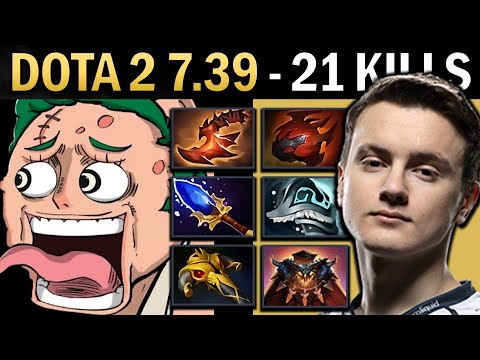 Pudge Gameplay Miracle with 21 Kills and Tarrasque - Dota 2 7.39