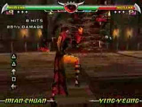 Mileena 64% Midscreen Combo in MK Deception