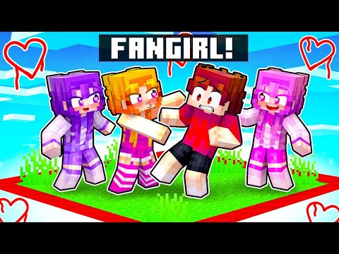 LOCKED on ONE CHUNK With MY CRAZY FAN GIRLS... (Minecraft)