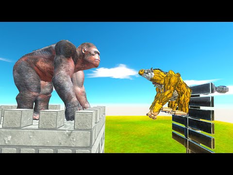 Catapult throws Mecha Units at Goro Tower | Animal Revolt Battle Simulator