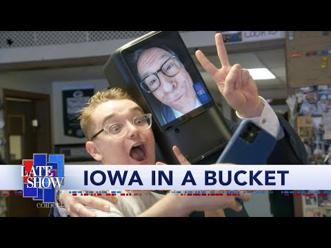 Ask-O-Matic Technology Allows Stephen Colbert To Visit Iowa Voters Without Leaving His Couch