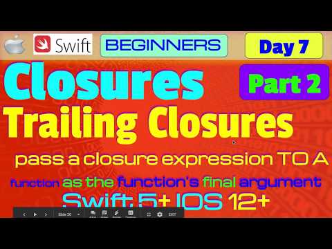 IOS, Swift 5, Interview Theory, Tutorial, #07 P2: Closures ( Trailing Closures )