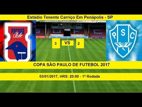 COPA SÃO PAULO DE FUTEBOL 2017 PARANA-PR 3 X 2 PAYSANDÚ-PA