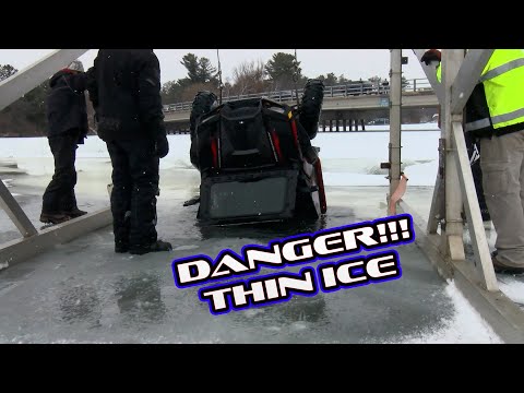 Danger Thin Ice, Ice Recovery Of UTV From Chetek, WI #ThinIce