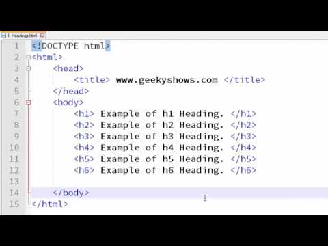 16 How to write Headings using h Tag in HTML Hindi