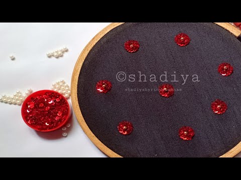 Hand embroidery all over design|latest cute  all over flower embroidery with sequins