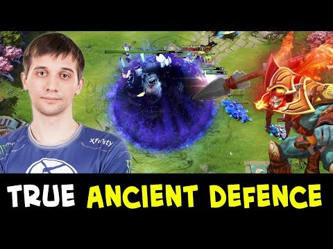 Arteezy mid Huskar — true Ancient defence