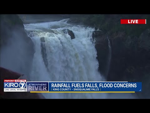 Snoqualmie Falls water levels rise