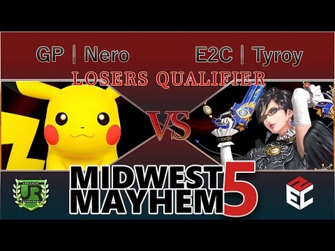 Midwest Mayhem 5 LOSERS QUALIFIER - GP | Nero (Pikachu) vs E2C | Tyroy (Bayonetta, Mario, Sheik)