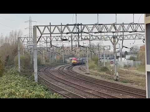 4M25 - DB90's - Christine & Malcolm - passing a double desiro and DRS Class 88