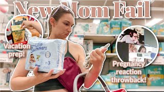 NEW MOM FAIL AT TARGET | Vacation Prep, Costco Haul, Pregnancy Test Reaction Throwback & More!