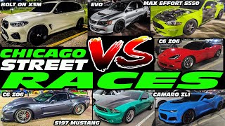 NWI MEET / CHICAGO STREET RACES - X3M VS G80 M3, ZL1, EVO, C6 Z06, HELLCAT, GTR, MAX EFFORT MUSTANG