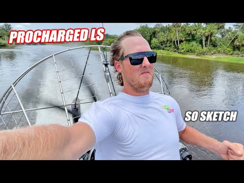 My First Time Driving an Airboat... ProCharged LS Blew My Hairline Back an Inch!!!