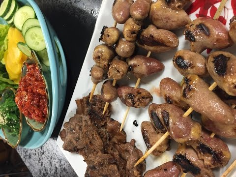 Grilled Chicken Heart and Beef Tongue /Tim Luoi Nuong Vi (Vietnamese)