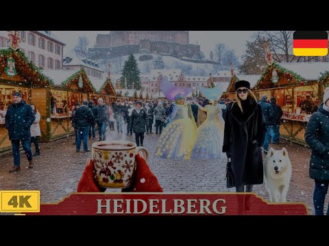 Magical Heidelberg Christmas Market 🇩🇪 | Relaxing Walking Tour 4K #heidelberg  #walkingvideo  
