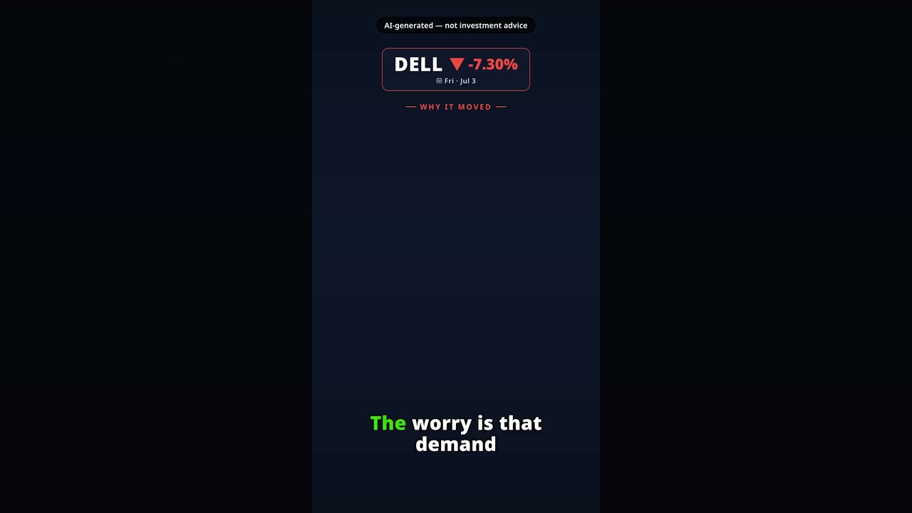 Why Is Dell Technologies Stock Falling Today? DELL -7.30% (Jul 3) — AI Server Demand Fears