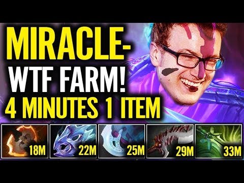 Miracle AM 4 min 1 Big item Straight line Networth Fast farm Dota 2 (Arcana result)
