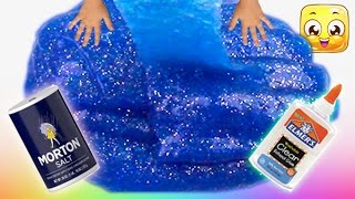 How To Make Slime with Glue, Water and Salt only! GIANT slime without borax or liquid starch! Easy!